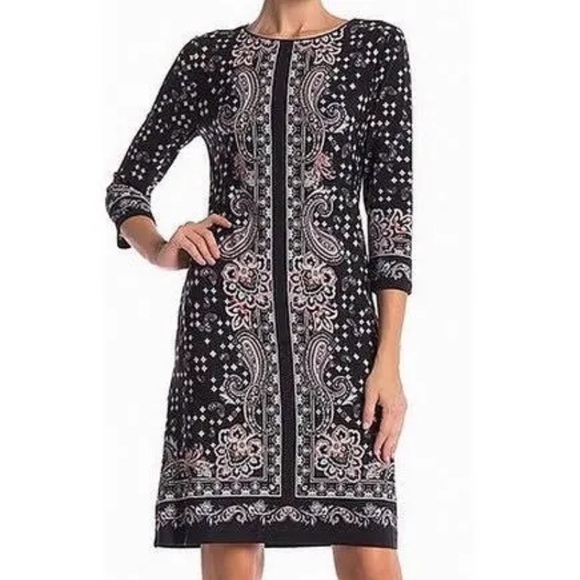 Carmen Marc Valvo | 3/4 Sleeve A-line Dress EUC - Picture 1 of 10